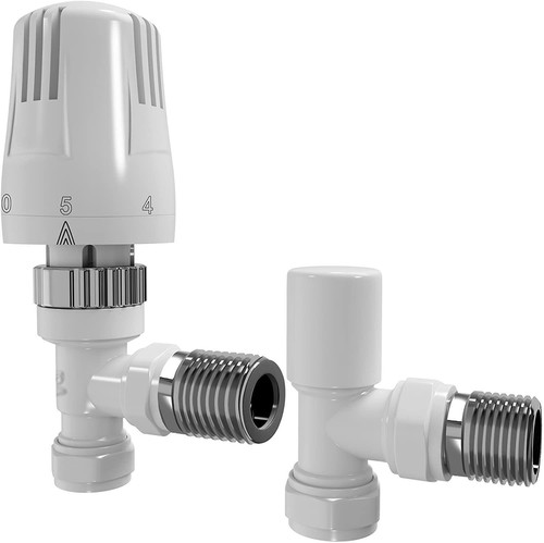 Radiator valves pair - x2, white
