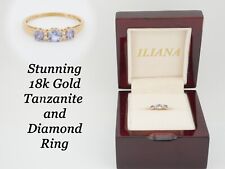 Beautiful 18ct Gold Tanzanite & Diamond Ring by Iliana  Boxed with Certificate
