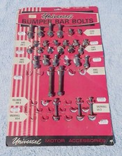 ORIGINAL BUMPER BOLTS CHROME BMC FORD VAUXHALL x 29 + CARD NOS RARE!