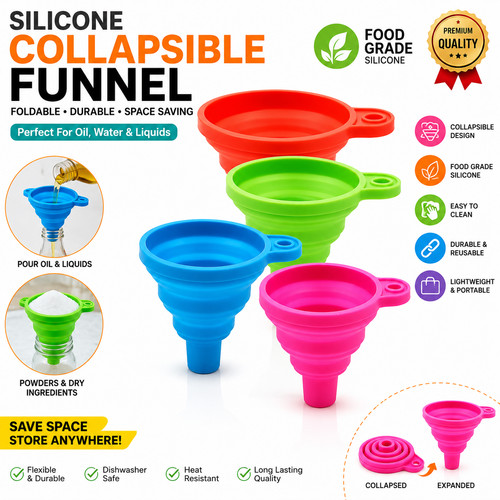 Collapsible silicone funnel - silicone,