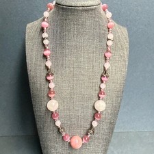 Pink Moonstone Pearl Necklace