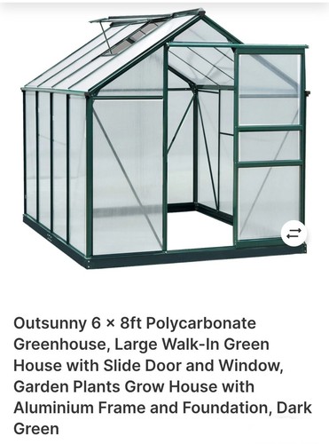 Greenhouse 8ft 6ft - greenhouse, x