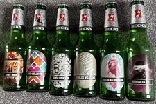Becks Limited Edition Vintage World Artist Beer Bottles Set X 6 Art Labels
