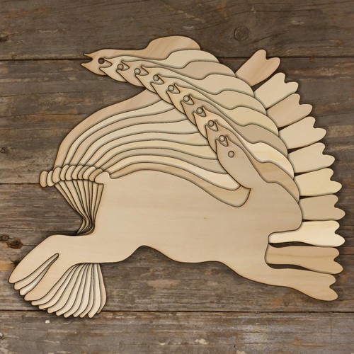 10x wooden hare running and - hare,