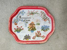 Vintage Houseplant Care Retro Floral Metal Tea Tray by Elgate Products