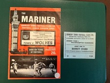 Grimsby Town v Wolves 1979/80 League Cup with TICKET  (1/25)