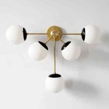 1950's 5 lights Charity Sconce Mid century Modern Brass Sputnik Wall Fixture Bla