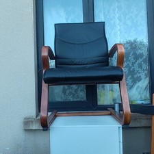 Cantilever Chair Black Leather