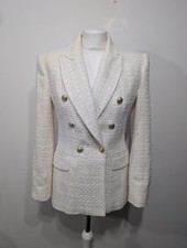 Zara tweed ecru cream jacket - tweed,