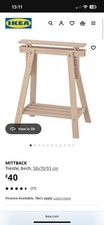 Mittback TRESTLE TABLE Adjustable Tilt & Height Wooden Stand Legs + Shelf Birch