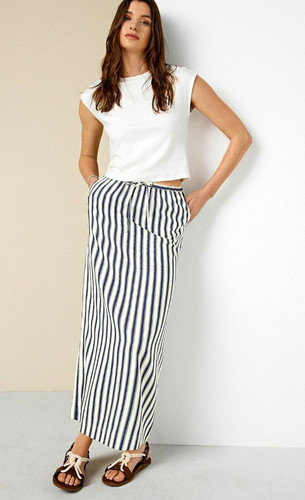 Next linen blend cream navy - next, cream/navy