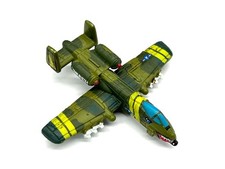Micro Machines Vintage Galoob Fighter Jet Military Plane A10 Warthog Green