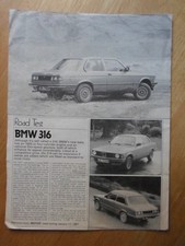 BMW 316 SALOON orig 1981 UK Mkt Road Test Brochure - 3 Series E21