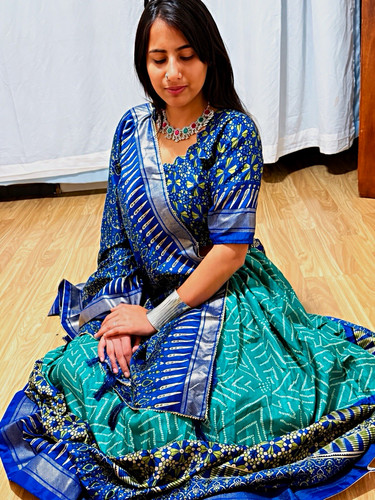 Women blue lengha choli - blue,