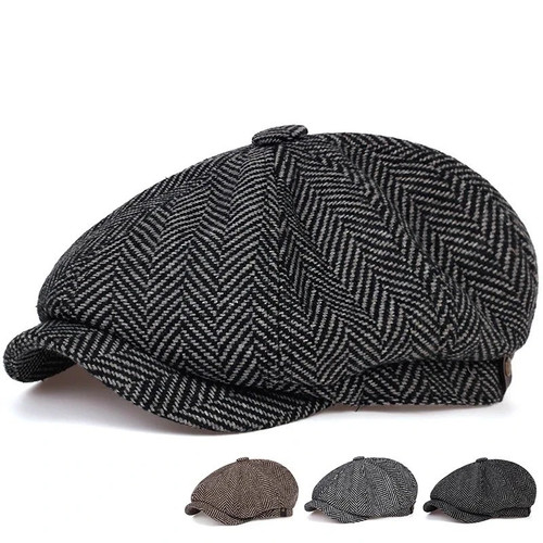 Mens newsboy cap herringbone - mens,
