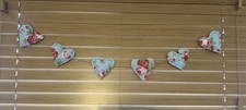 Handmade Cath Kidston Rosali Rose  , Heart , Bunting ,Garland, FREE P&P