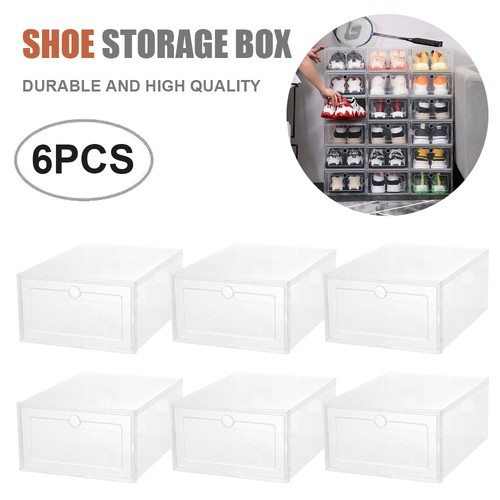 Plastic shoe storage boxes - 6x,