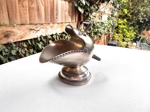 Sugar scuttle bowl 13cm - scuttle, silver