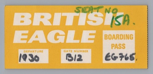 British eagle boarding pass - british,