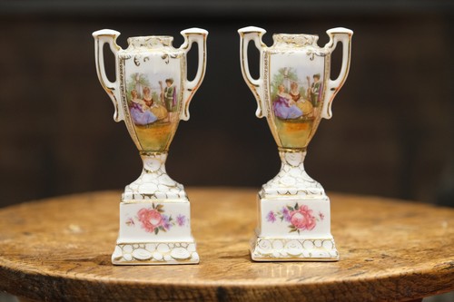 Pair antique dresden - antique,