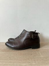 MARK&SPENCER LADIES DARK BROWN LEATHER ZIP UP ANKLE BOOTS SHOES UK 6 EU 39 BT226