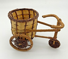 Vintage Wicker Planter Small Bicycle Bike Retro Boho Kitsch 1960s 1970s