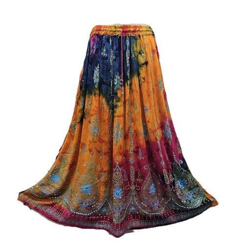 Maxi skirt rayon block - rayon, printed
