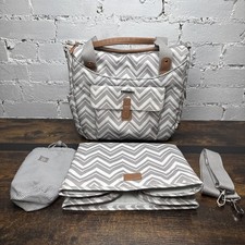 BabaBing Roma 2 Changing Bag Grey / White Inc Bottle Holder and Changing Mat VGC