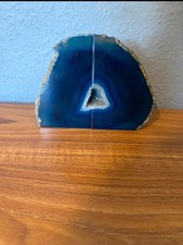 A Pair of Polished Blue Agate