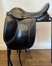 18” ASS (all Saddle Solutions) Black English Leather MW Dressage Saddle