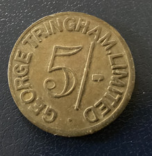 LONDON MARKET TRADE TOKEN : GEORGE TRINGHAM Ltd, BILLINGSGATE FISH MARKET : 5/-