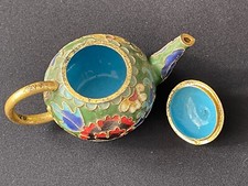 Mini Cloisonné Teapot Brass