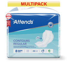 Attends - Contours regular 8 - Incontinence Pads - 2 pack of 28