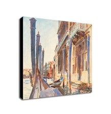 Gondola Moorings on the Grand Canal - Framed Canvas Wall Art Print 