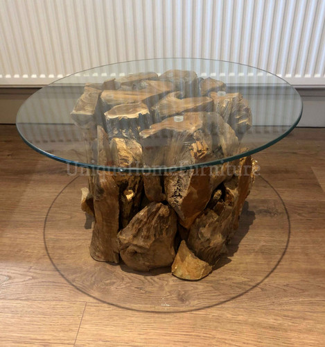 Teak root coffee table - teak,