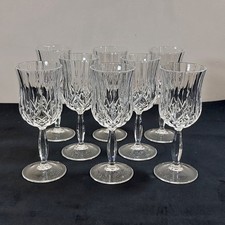 RCR Opera Crystal Wine Glasses Set of 8 17cm Tall 150ml Clear Cut 24% Lead Italy