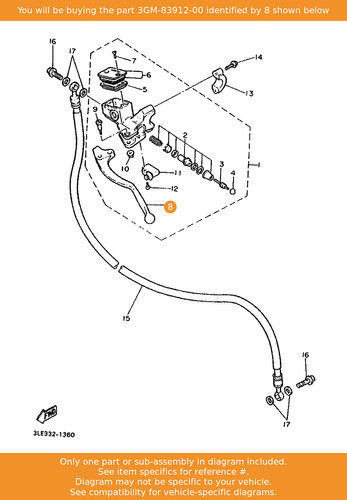Yamaha lever 3gm 83912 - lever, 1,