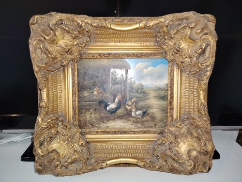 Vintage oil painting board - painting,