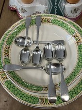 Antique M&R Glasgow Sterling Silver Tea Spoon Set Of 6 | C.1820 | 122 Grams