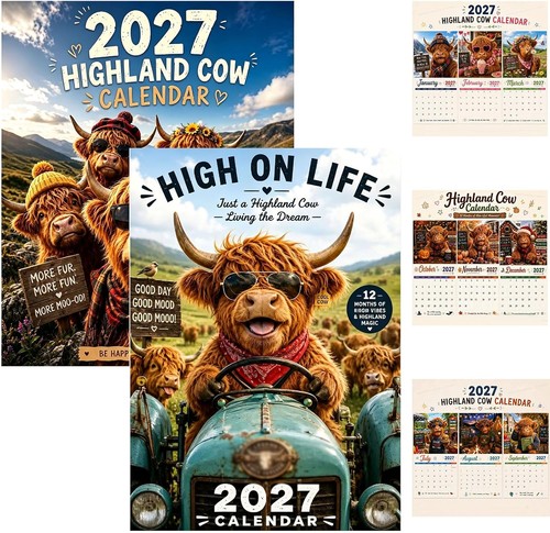 2027 funny highland cow - highland,