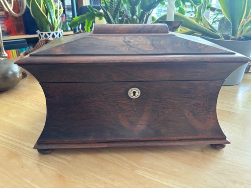 Antique walnut tea chest - tea, on