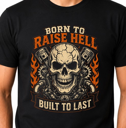 Skull biker shirt - biker, to