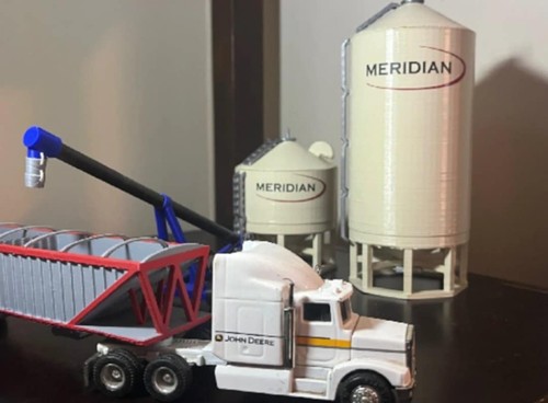 Model railway grain silo - model, 1/76