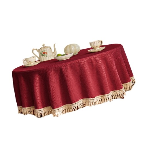 Elegant fringed tablecloth - fringed,