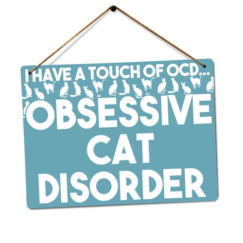 Metal wall sign obsessive - metal,