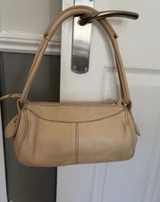 COCCINELLE  Handbag Beige Cream Leather Small Shoulder Bag.