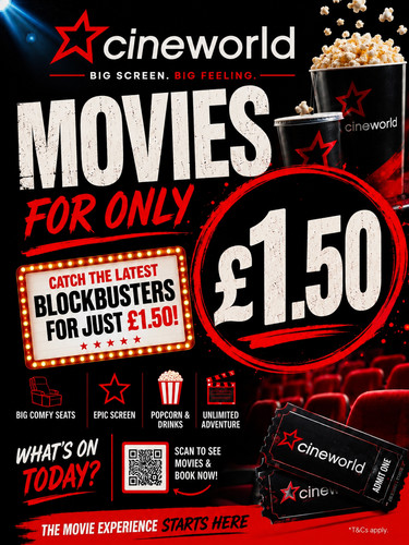 Cineworld cinema ticket - 1x,