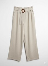 Wide Leg Linen Mix Trousers