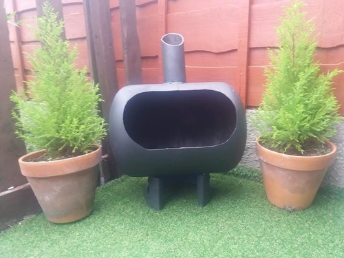 Gas bottle wood burner log - wood, burner/log