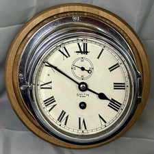 Vintage Ships Clock, Smith's Astral, Bulkhead, Maritime, Chrome, Yacht, Boat